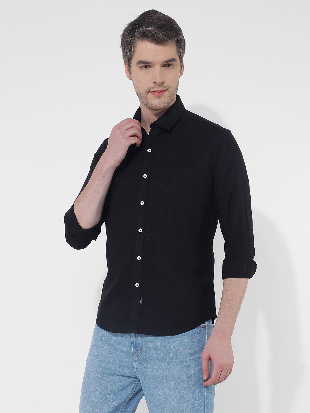 Numero Uno Men Solid Black Shirt